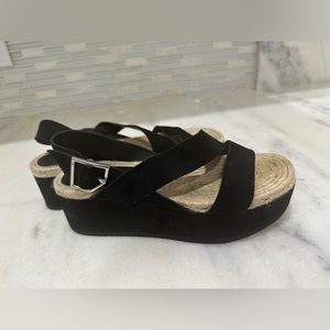 Rag & Bone suede and jute wedge